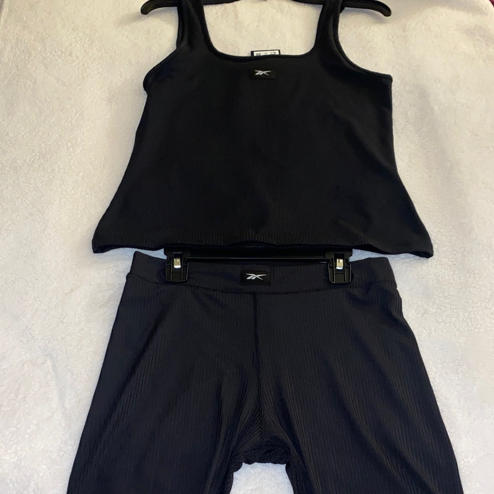 Reebok Black Athletic Tank and Shorts